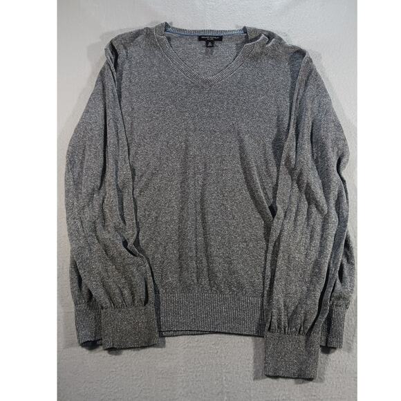 Banana Republic Men’s XL Silk Linen V-Neck Sweater Gray Lightweight Knit - Picture 1 of 6